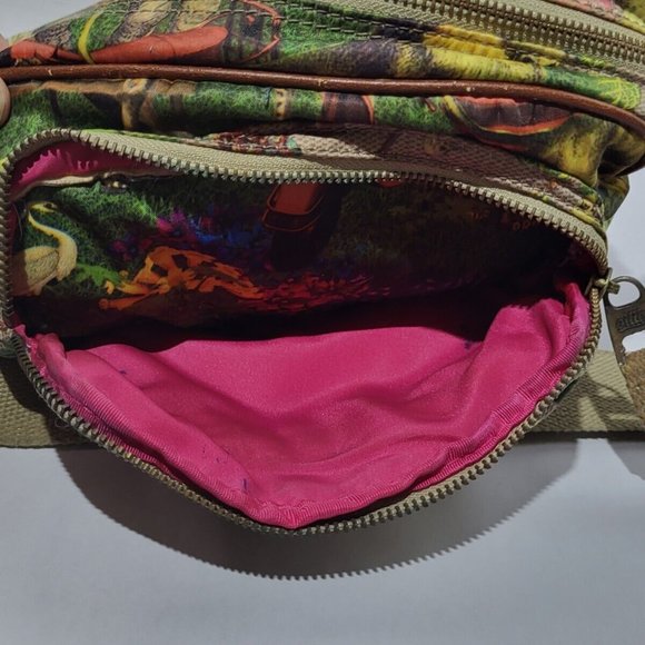 OILILY Boho Tropical Floral Print Satin Crossbody Bag - Picture 3 of 8